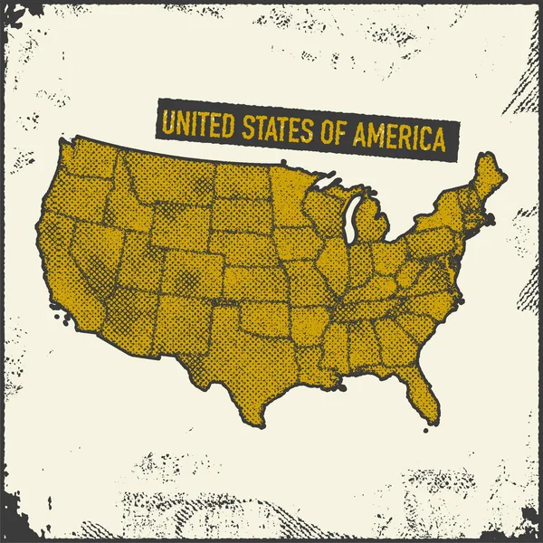 Styl grunge mapy USA — Wektor stockowy