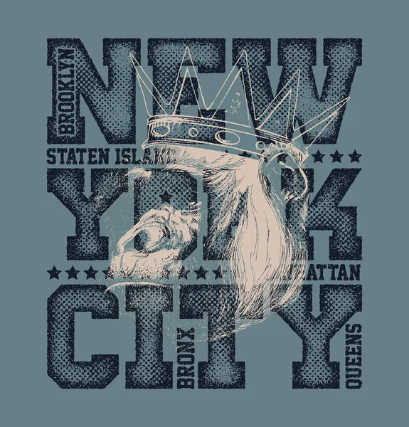 New York City Tipografia Grafica — Vettoriale Stock