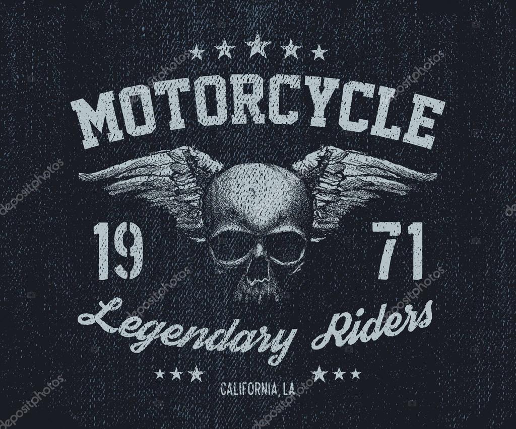Vector emblem retro old skull vector illustration