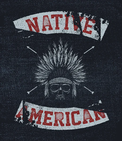 Ilustración nativo americana — Vector de stock