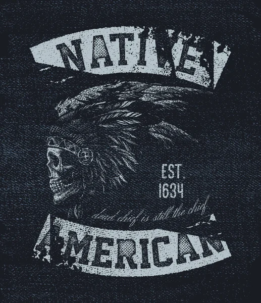 Ilustración nativo americana — Vector de stock