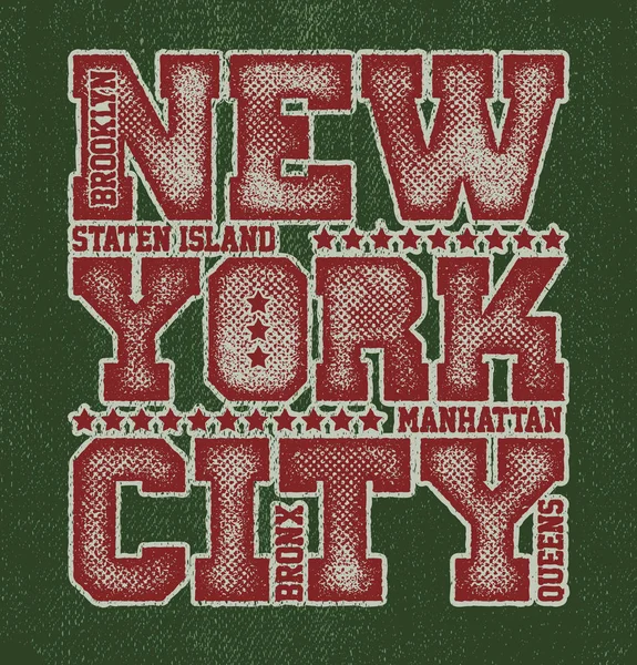 New york city tipografi grafik — Stok Vektör