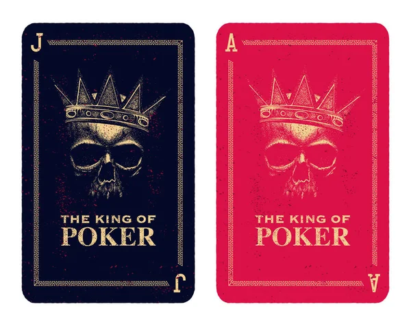 Kafatası poker kart vektör — Stok Vektör