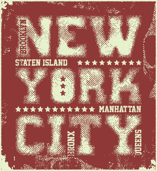 New York City Tipografia Grafica — Vettoriale Stock