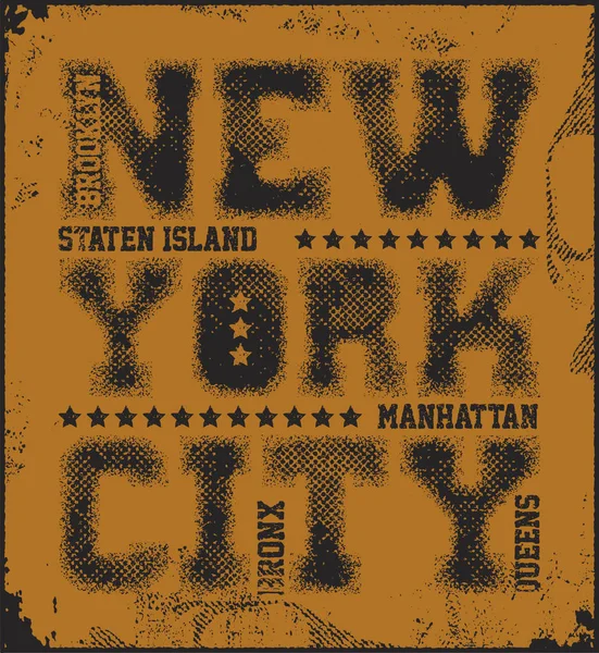 New York City Tipografia Grafica — Vettoriale Stock