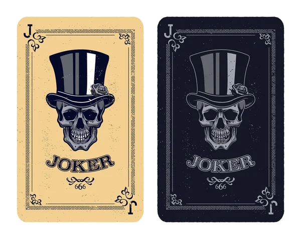 Cráneo poker tarjeta vector — Vector de stock