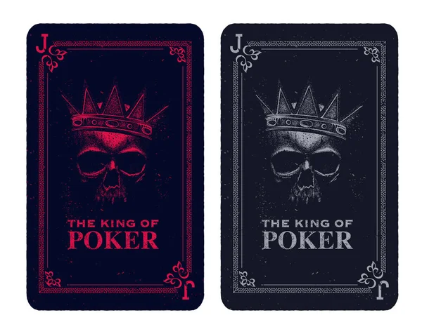 Crânio vetor de cartão de poker — Vetor de Stock