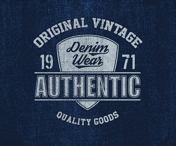 Original vintage estampado de mezclilla para camiseta . — Vector de stock