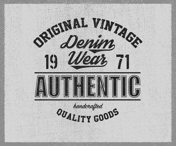 Original vintage estampado de mezclilla para camiseta . — Vector de stock