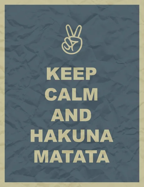Mantenga la calma y la cita de hakuna matata — Vector de stock
