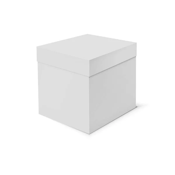 Modelo de caixa de papelão em branco no fundo branco . — Vetor de Stock