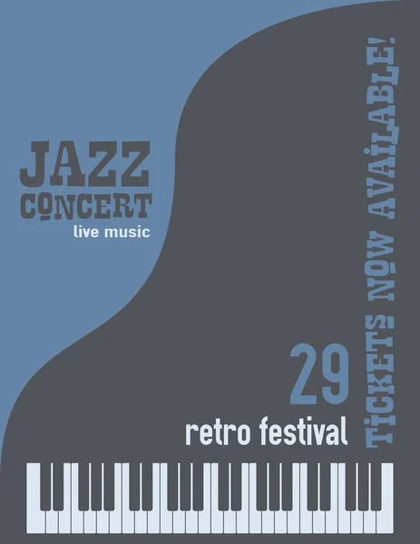 Jazz festival de música fundo cartaz —  Vetores de Stock