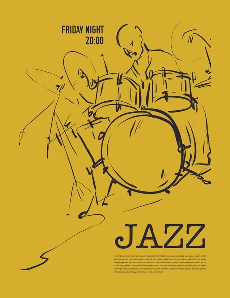 Jazz music party invito design . — Vettoriale Stock