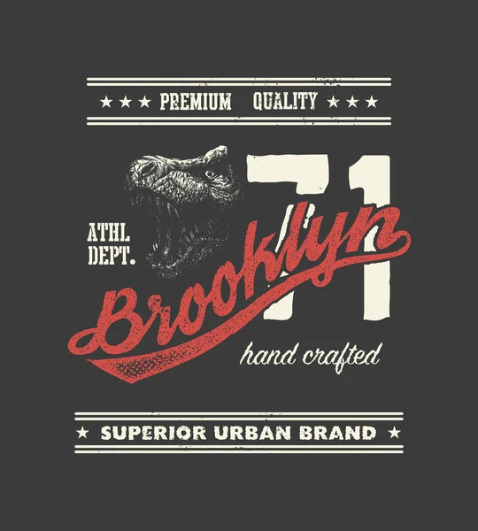 Vintage urban Typography Workshop met tyrannosaurus hoofd — Stockvector