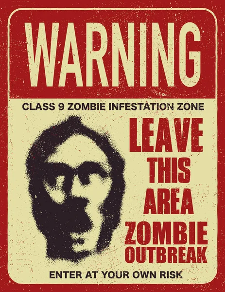 Плакат с табличкой "Вспышка зомби" — стоковый вектор