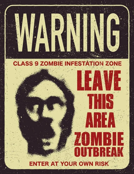 Poster zombi salgını tabela — Stok Vektör