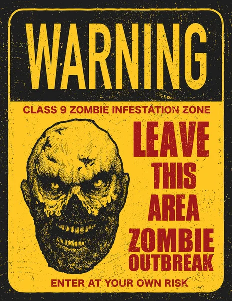 Plakat zombie udbrud skiltning bord – Stock-vektor