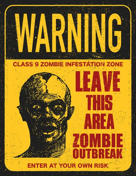 Pokładzie plakat zombie wybuchu znak — Wektor stockowy