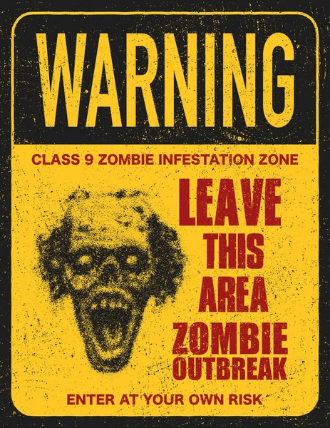 Affisch zombie utbrott tecken styrelse — Stock vektor