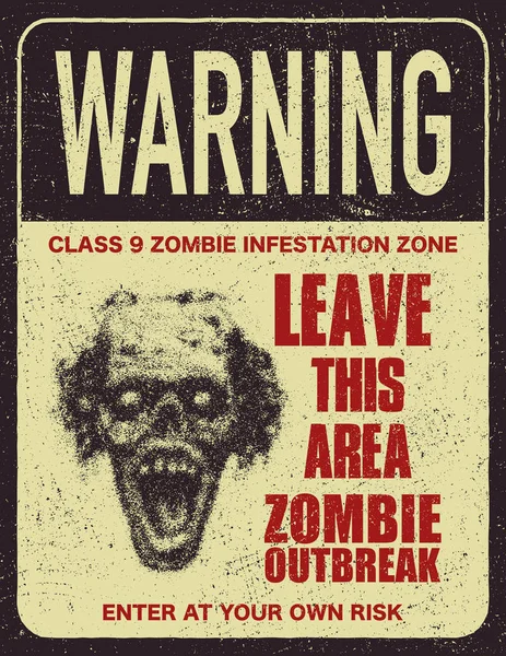 Affisch zombie utbrott tecken styrelse — Stock vektor