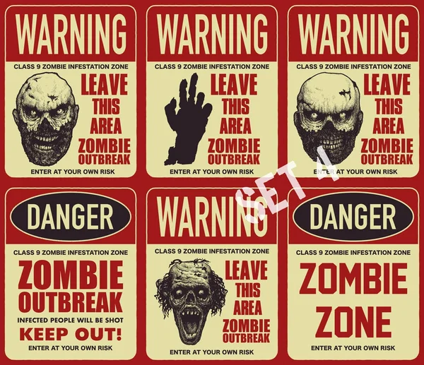 Zombie epidemie znamení plakátový papír — Stockový vektor