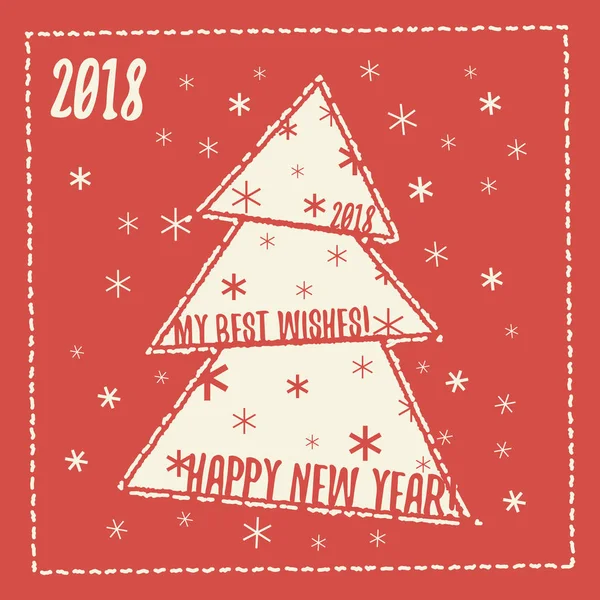 Neujahrs- und Weihnachtsgrußkarte — Stockvektor