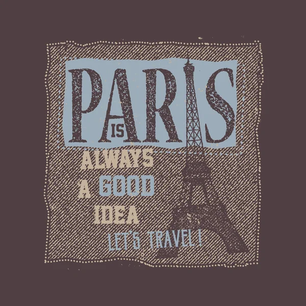 En la Torre Eiffel — Vector de stock