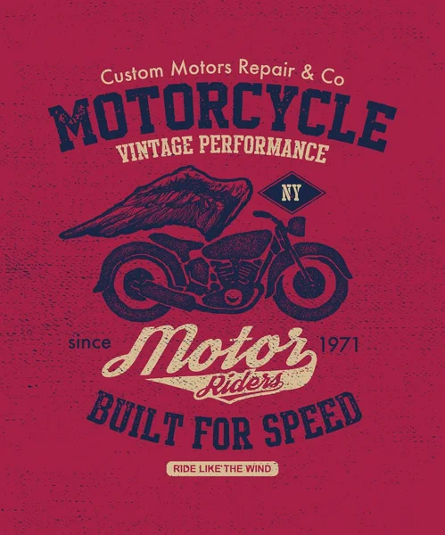 Moto vintage dessinée à la main — Image vectorielle