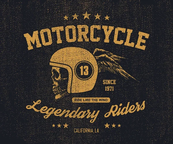 Moto vintage dessinée à la main — Image vectorielle