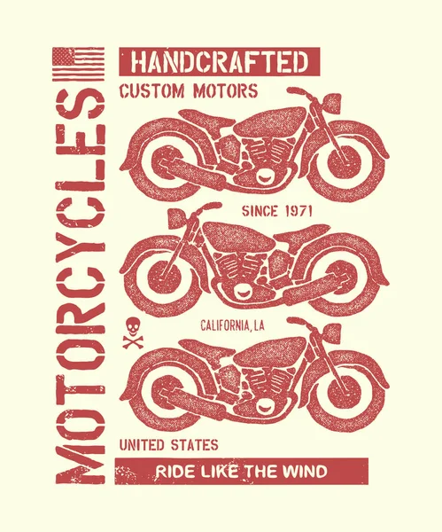 Moto vintage dessinée à la main — Image vectorielle