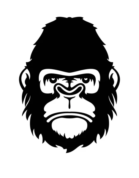 Viso di gorilla isolato su bianco . — Vettoriale Stock