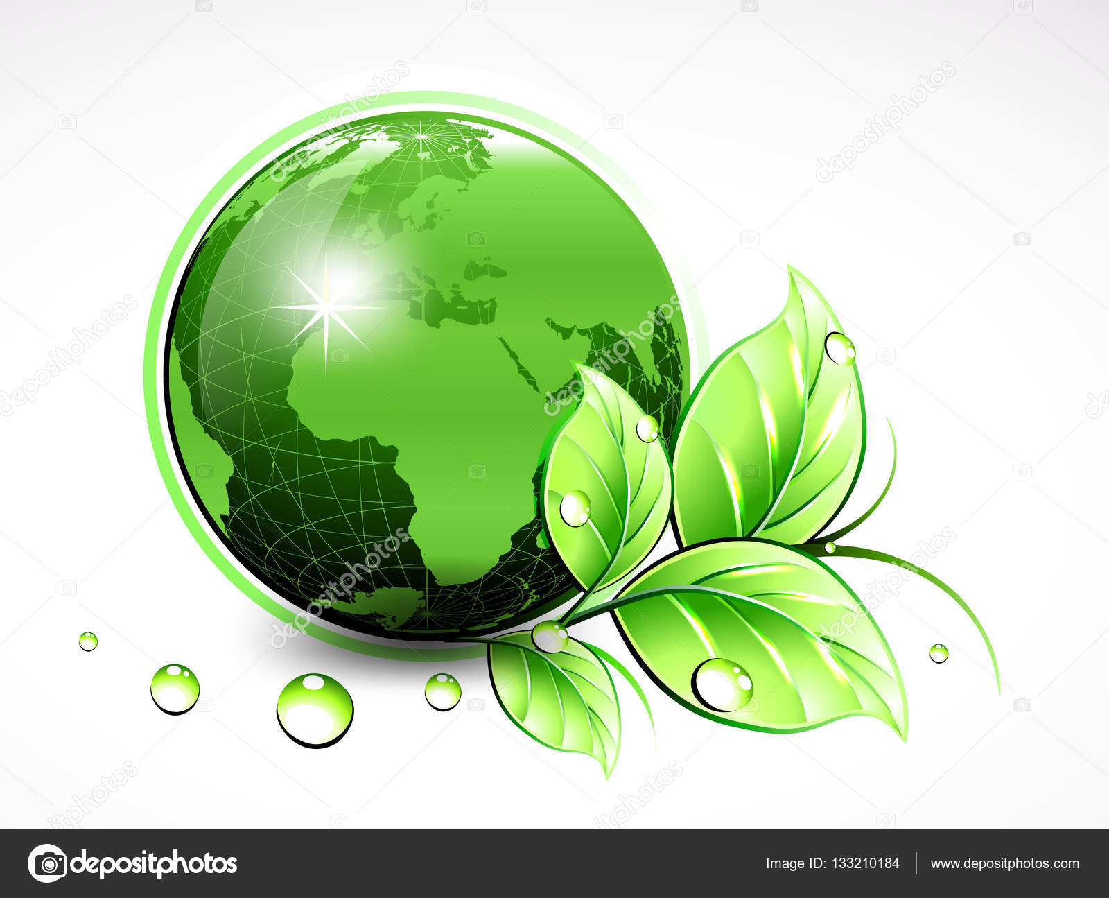 Natural Green World With Leaves And Water Drops Vector Illustration Stock Vector C Emaria Natural Green World With Leaves And Water Drops Vector Illustration Stock Vector C Emaria