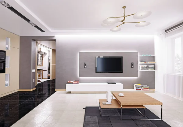 Moderno apartamento sala de estar — Fotografia de Stock