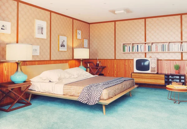 Piękna sypialnia vintage — Zdjęcie stockowe