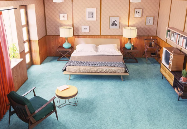 Schöne Vintage Schlafzimmer Interieur — Stockfoto