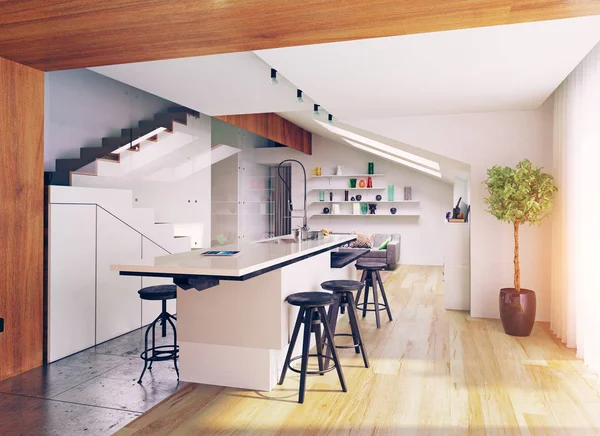 현대식 주방 내부 — 스톡 사진