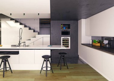 Modern mutfak iç mimarisi