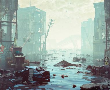 Kıyamet manzara illüstrasyon