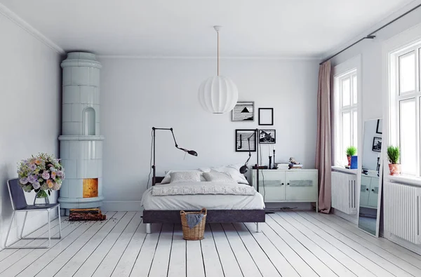 현대식 침실 내부 — 스톡 사진