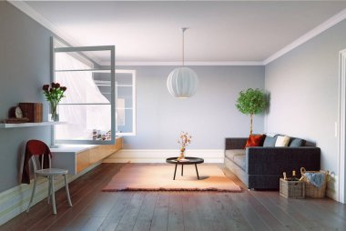 Modern oturma odası. 