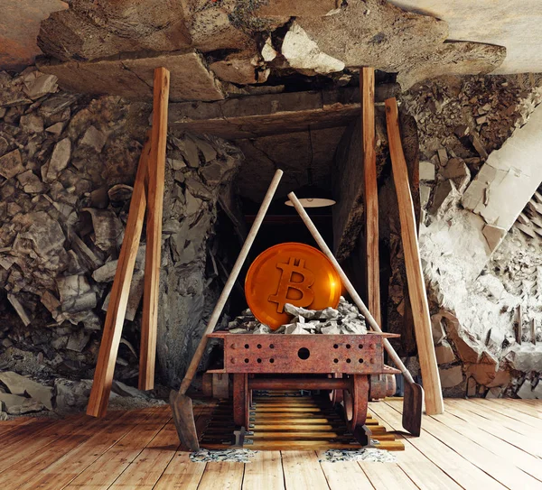 Bitcoin mine interior — Stock Photo, Image