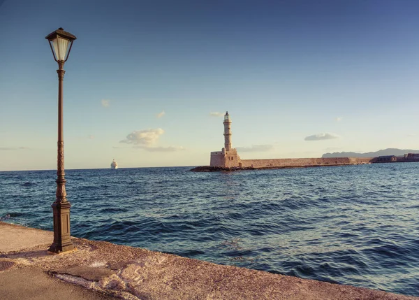 Hania lighthouse in Greece — Stock Photo, Image