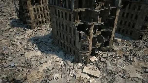 Руїни Старого Міста Апокаліптичний Пейзаж Ілюстрація — стокове відео