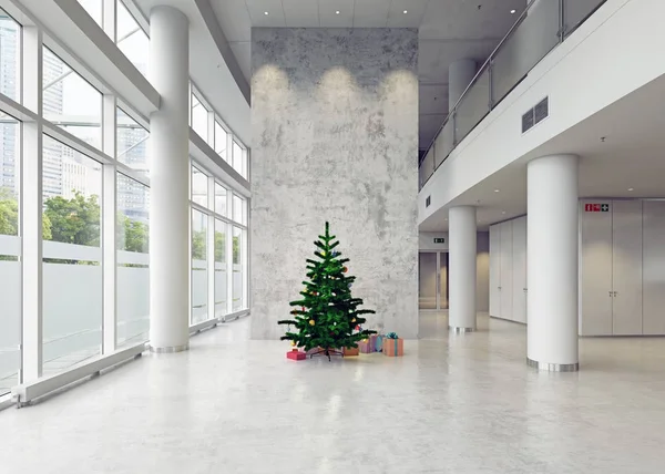 Navidad Moderna Arquitectura Salón Negocios Concepto — Foto de Stock