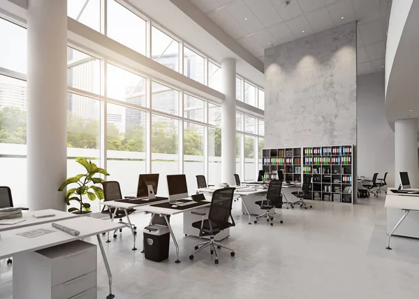 Modernes Bürogebäude Interieur Rendering Konzept — Stockfoto