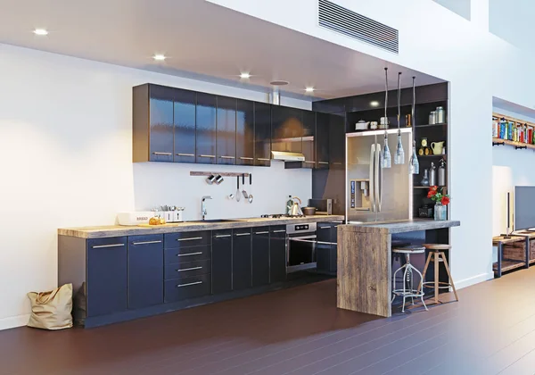 Design Van Het Interieur Van Moderne Keuken — Stockfoto