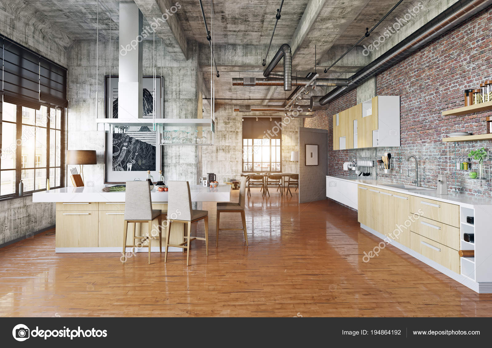 Brick Loft Kitchen