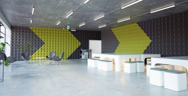 Modern ofis iç mimarisi, 3D iş konsepti tasarımı