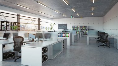 Modern ofis iç mimarisi, 3D iş konsepti tasarımı