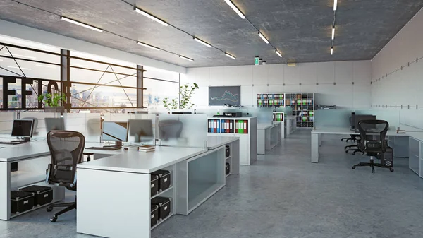 Moderno Ufficio Interno Rendering Business Concept Design — Foto Stock